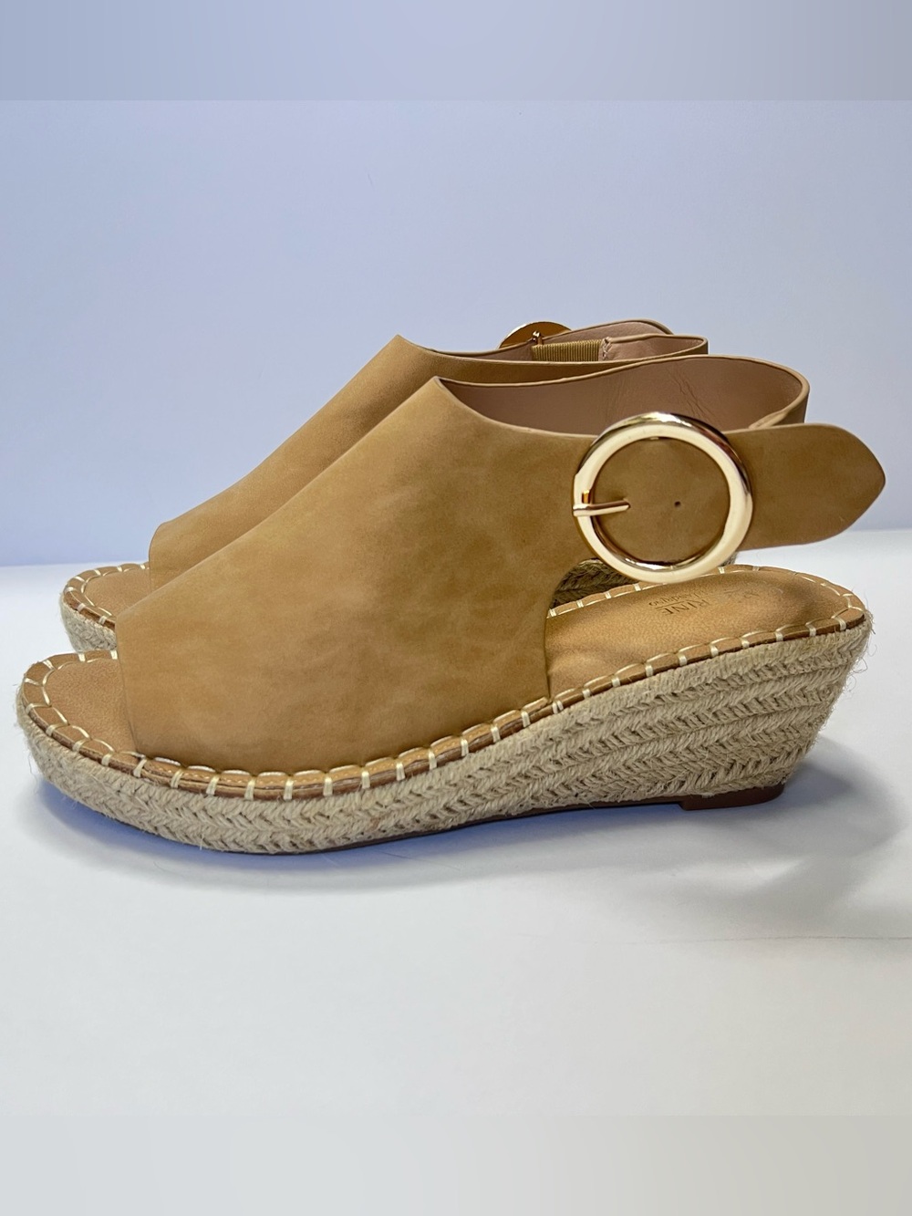Catherine Malandrino Espadrille Wedge Sandals Tan Slingback Size 9